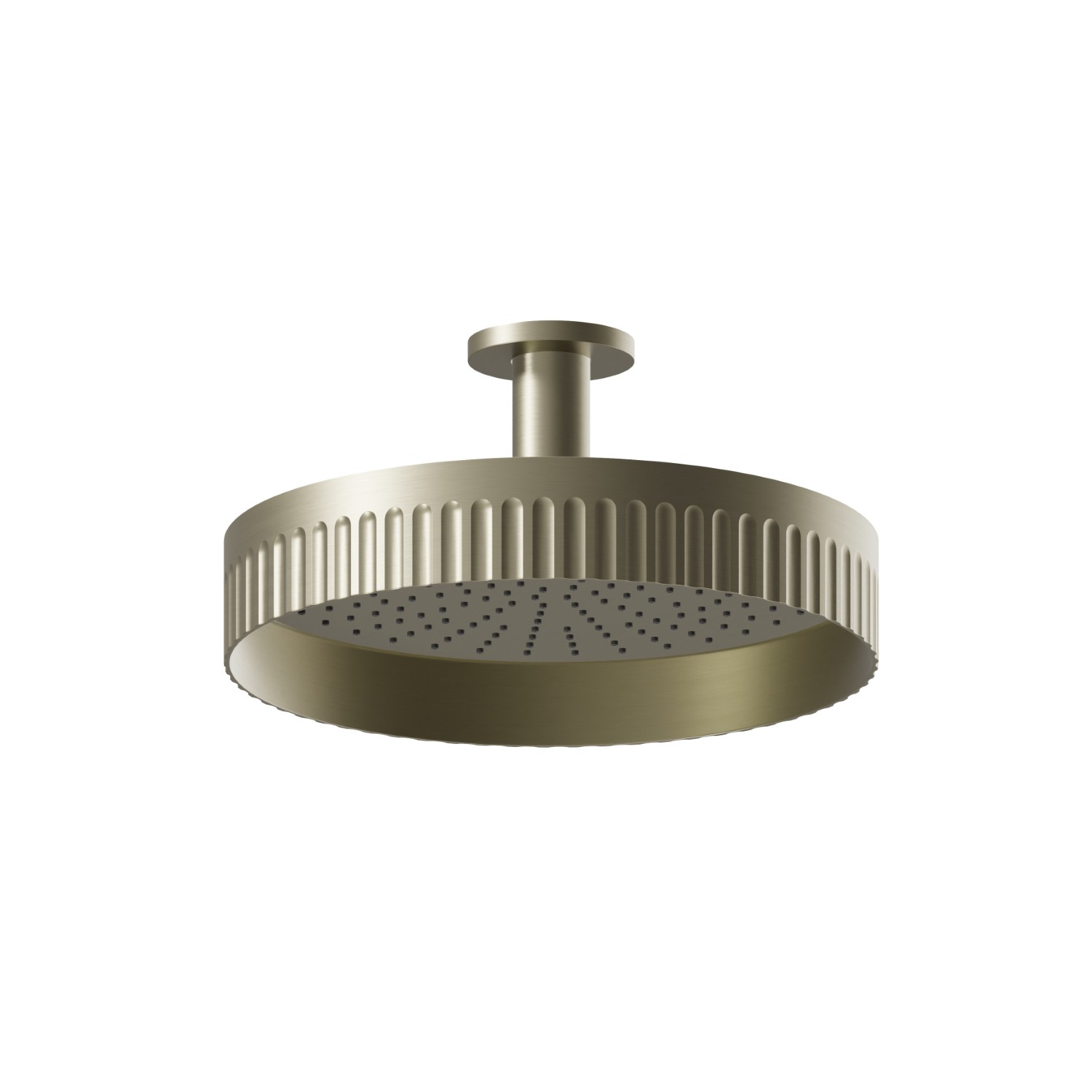Fixed ceiling head shower, checkable, with raining jet - finish PVD Brushed Pale Gold