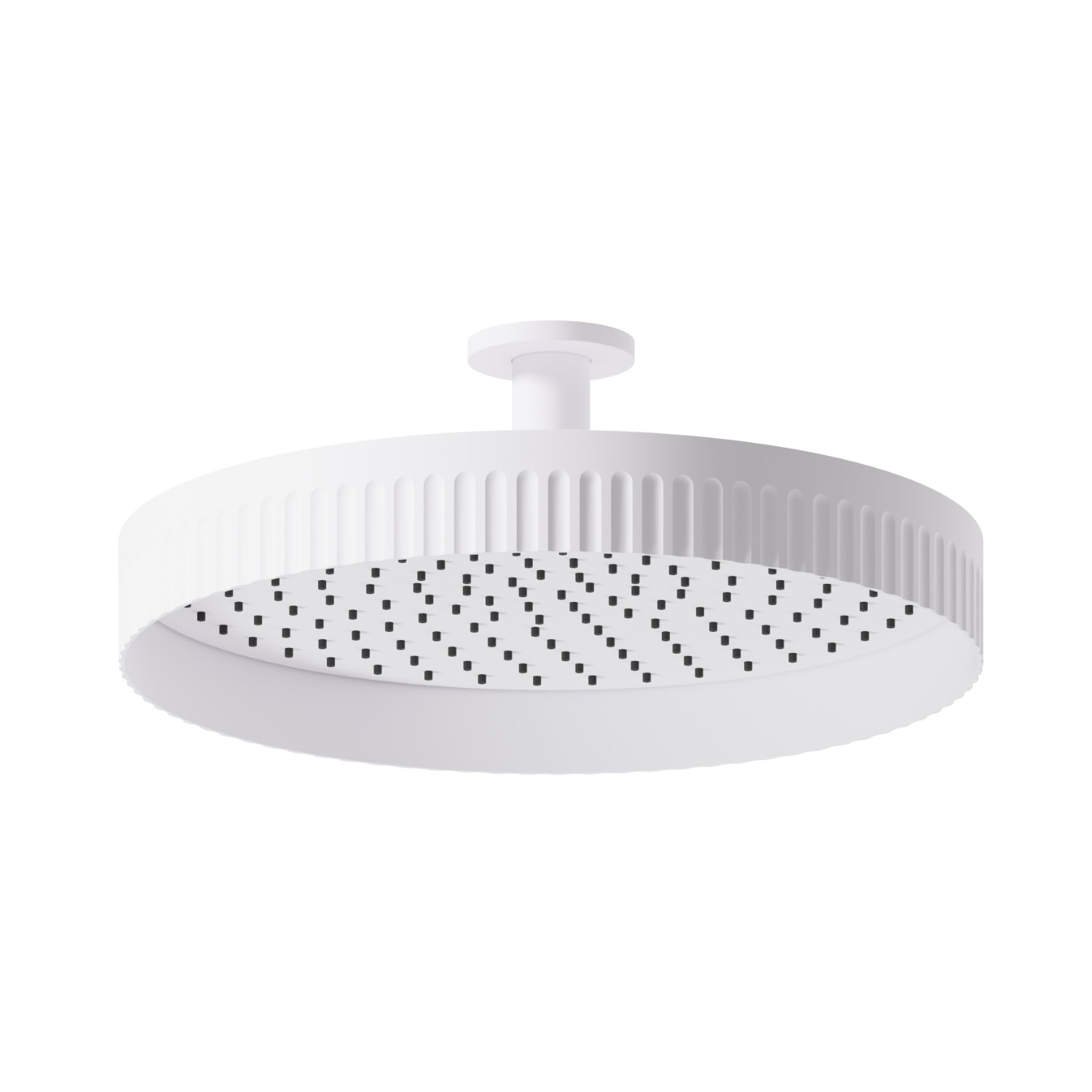 Fixed ceiling head shower, checkable, with raining jet - finish Matt White