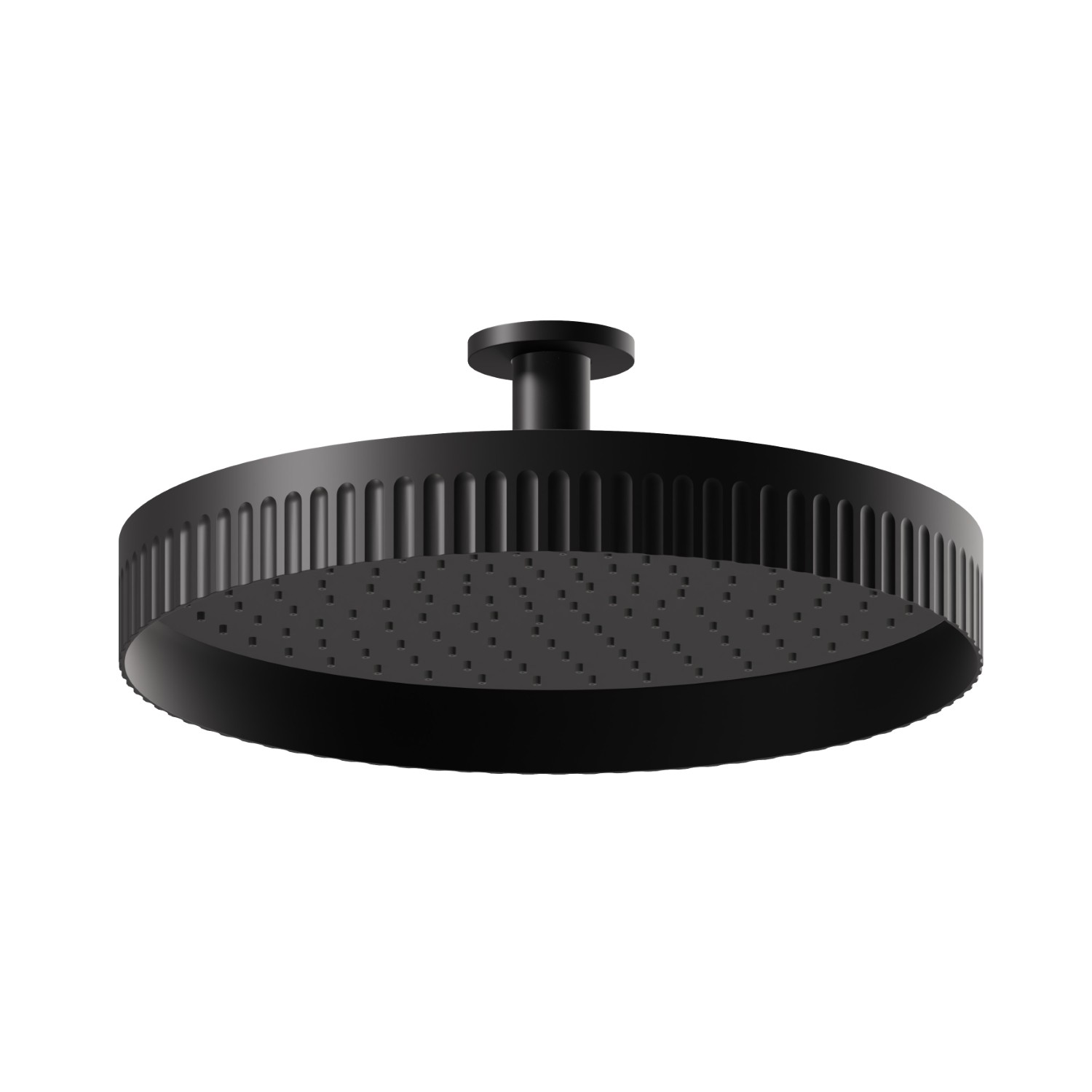 Fixed ceiling head shower, checkable, with raining jet - finish Matt Black