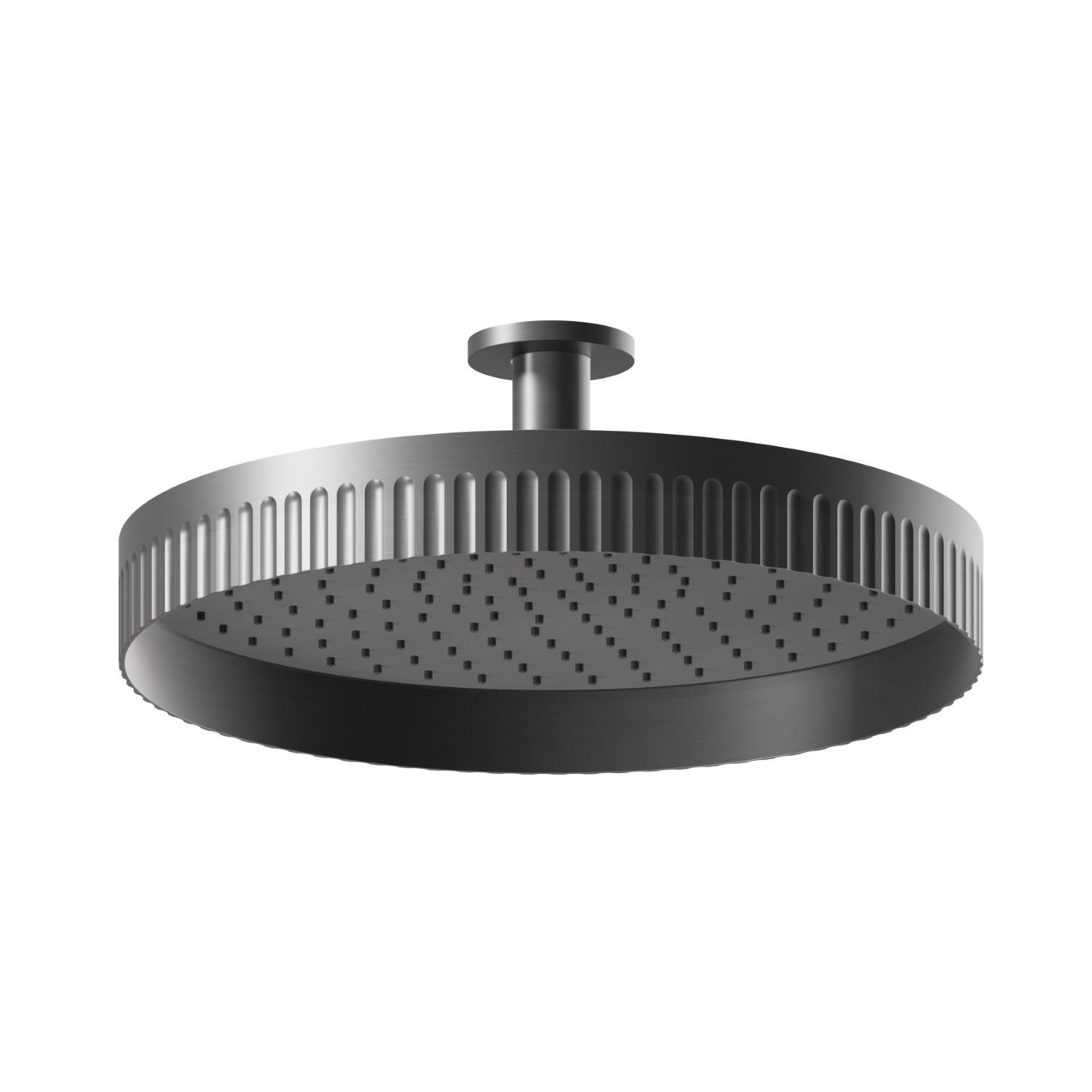 Fixed ceiling head shower, checkable, with raining jet - finish PVD Brushed Gun Metal