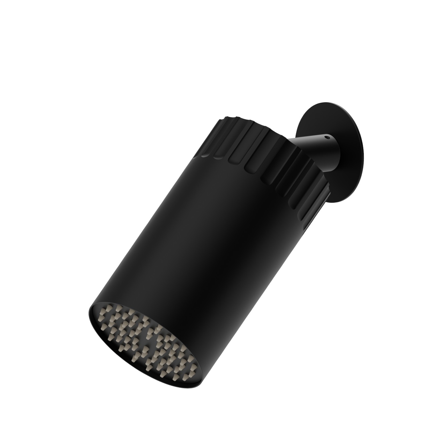 Adjustable wall small head shower, with raining jet. Ø 100 mm - finish Matt Black