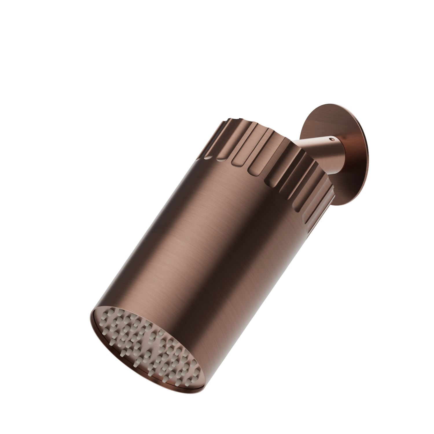 Adjustable wall small head shower, with raining jet. Ø 100 mm - finish PVD Brushed Copper Bronze