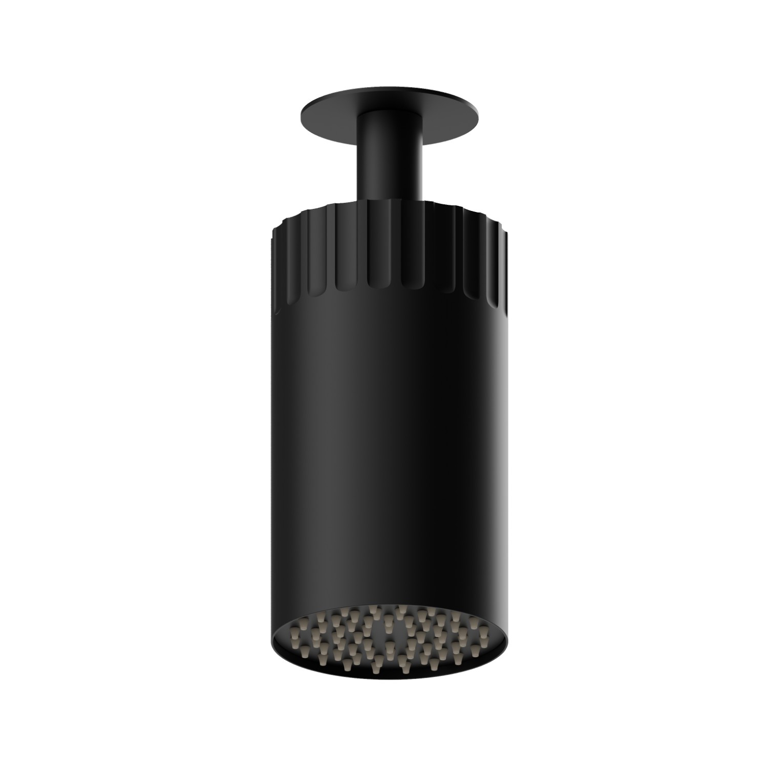 Adjustable ceiling small head shower, with raining jet. Ø 100 mm - finish Matt Black