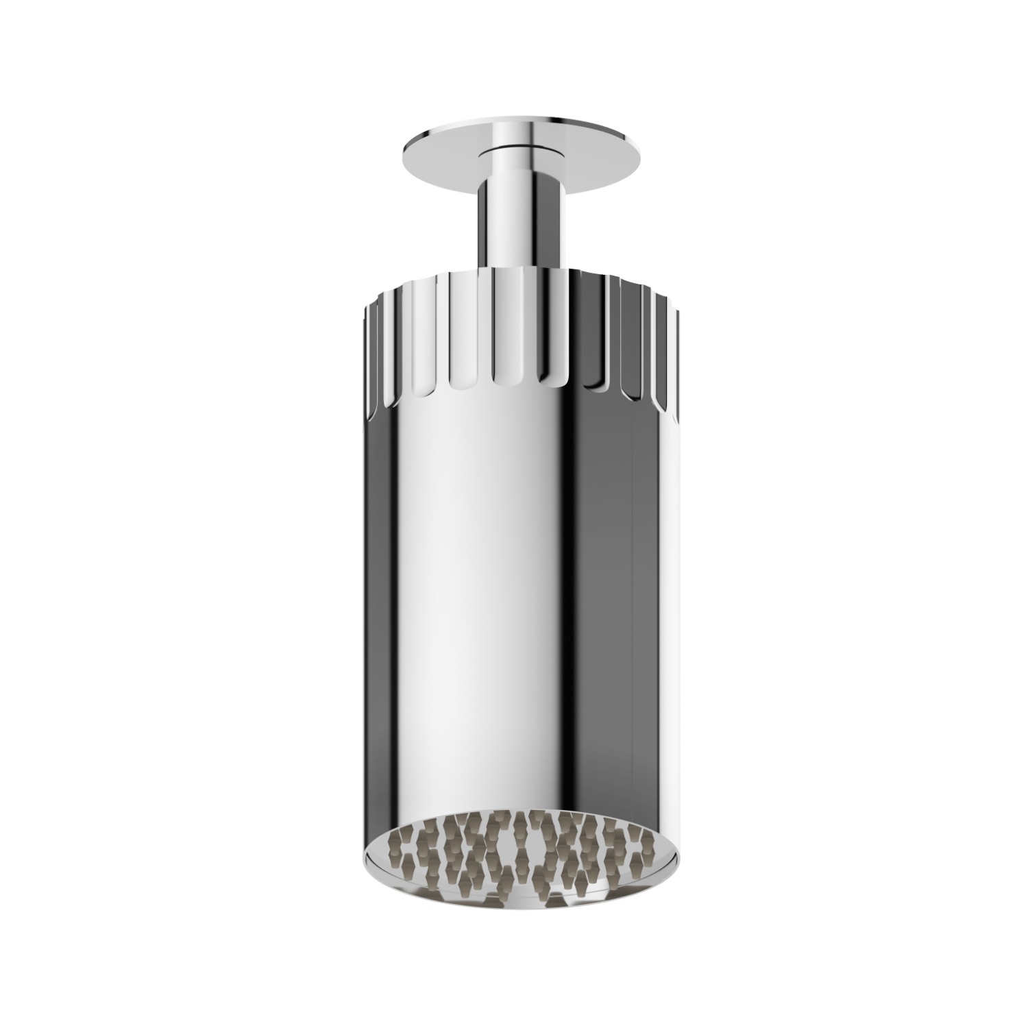 Adjustable ceiling small head shower, with raining jet. Ø 100 mm - finish Chrome