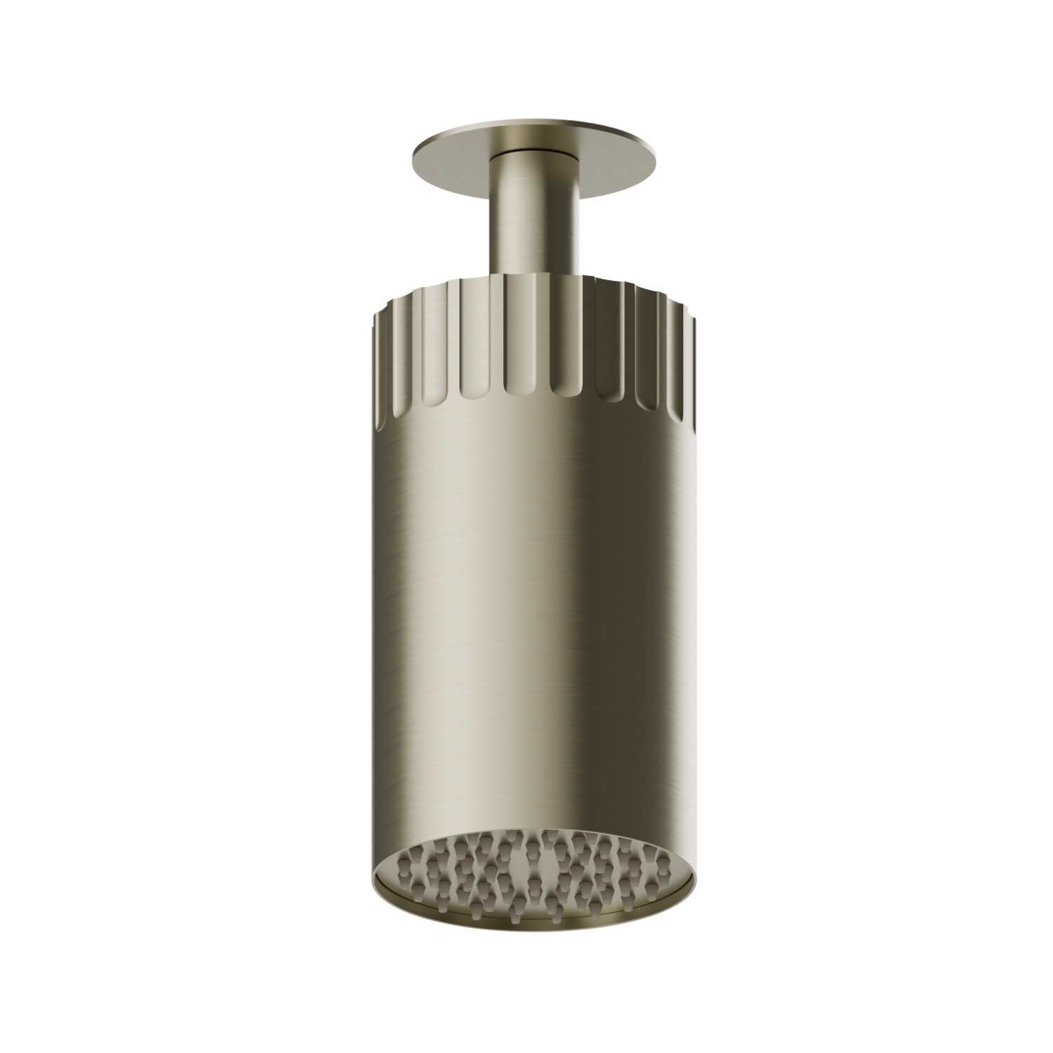 Adjustable ceiling small head shower, with raining jet. Ø 100 mm - finish PVD Brushed Pale Gold