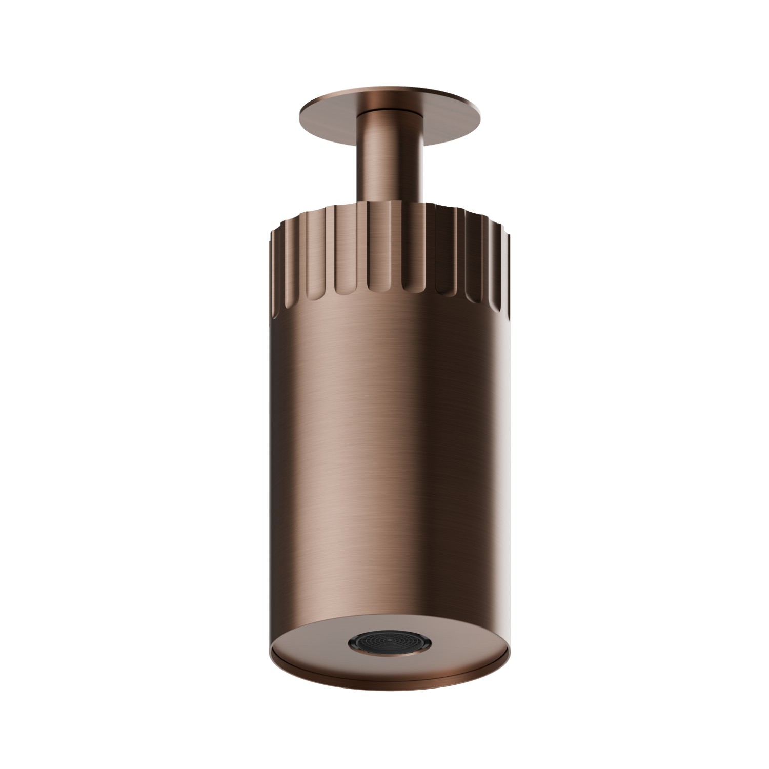 Adjustable ceiling small head shower, with laminar jet.  Ø 100 mm - finish PVD Brushed Copper Bronze