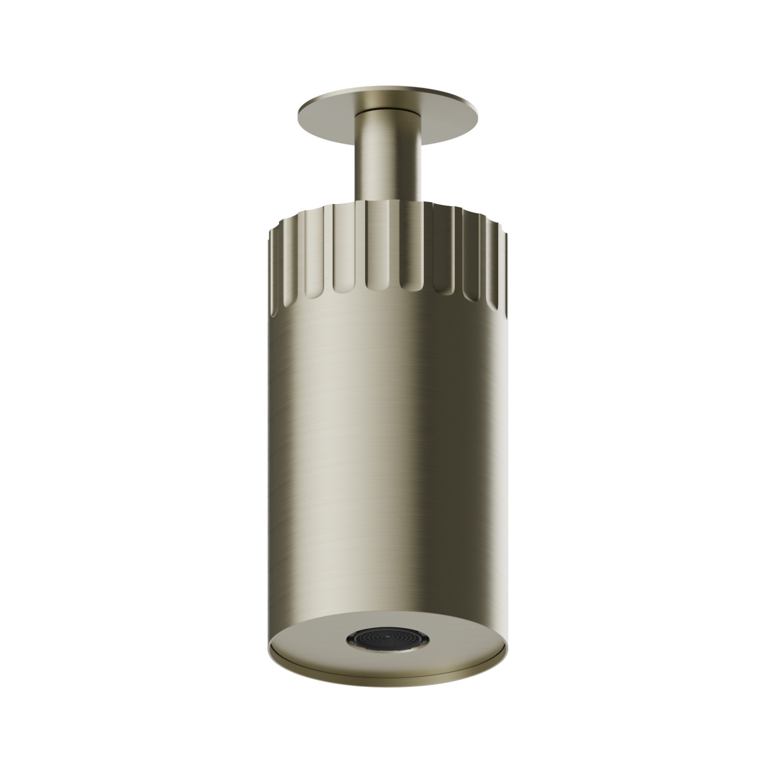 Adjustable ceiling small head shower, with laminar jet.  Ø 100 mm - finish PVD Brushed Pale Gold