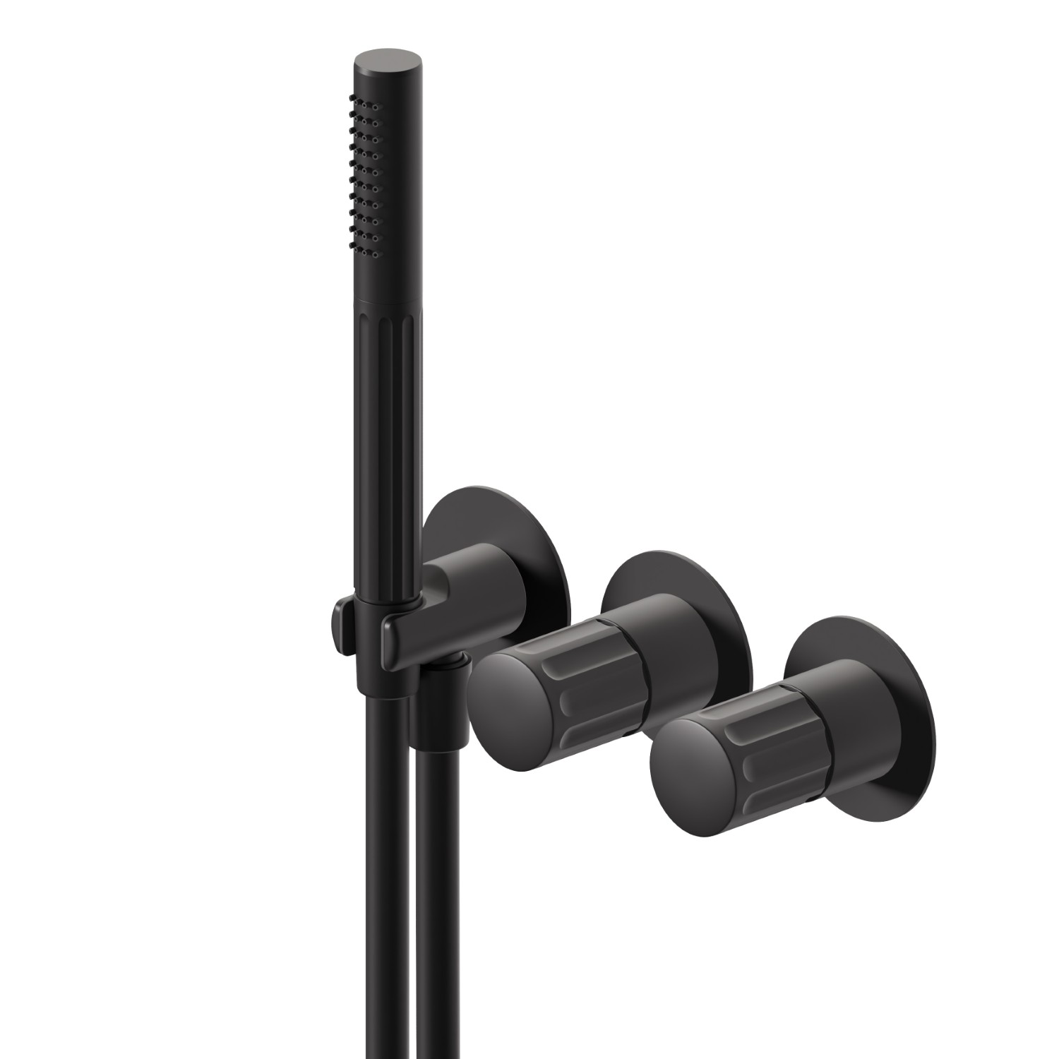 Complete concealed shower group, with shower set and 2 ways out diverter - finish Matt Black