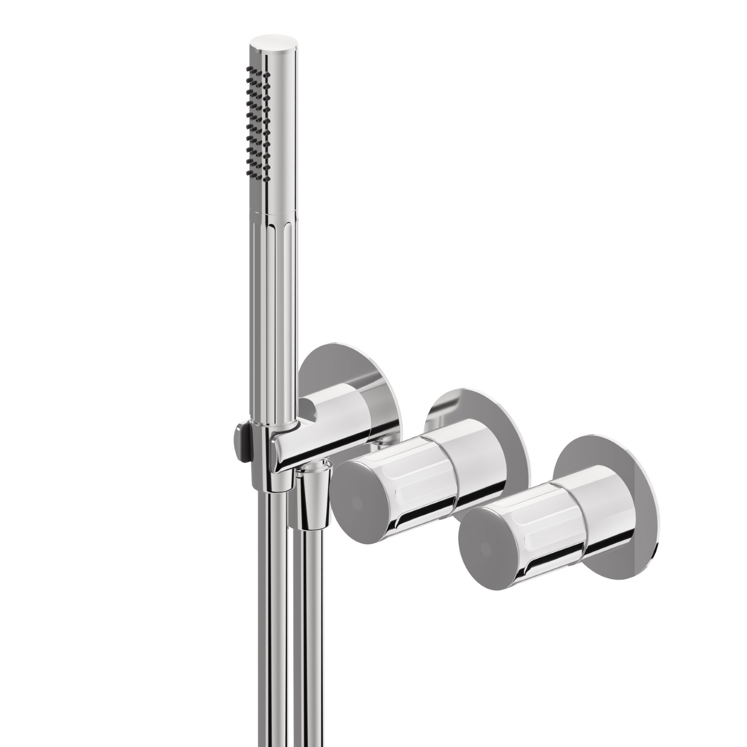 Complete concealed shower group, with shower set and 2 ways out diverter - finish Chrome
