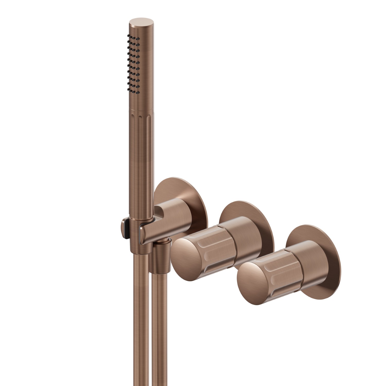 Complete concealed shower group, with shower set and 2 ways out diverter - finish PVD Brushed Copper Bronze