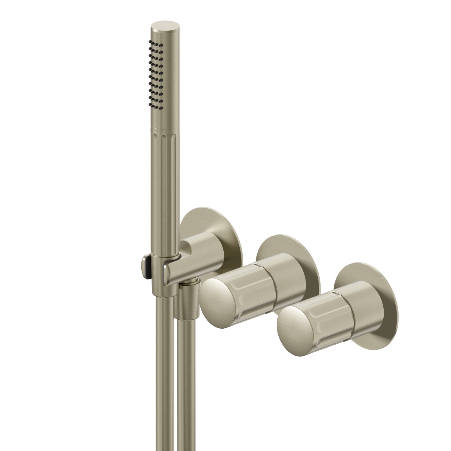 Complete concealed shower group, with shower set and 2 ways out diverter - finish PVD Brushed Pale Gold