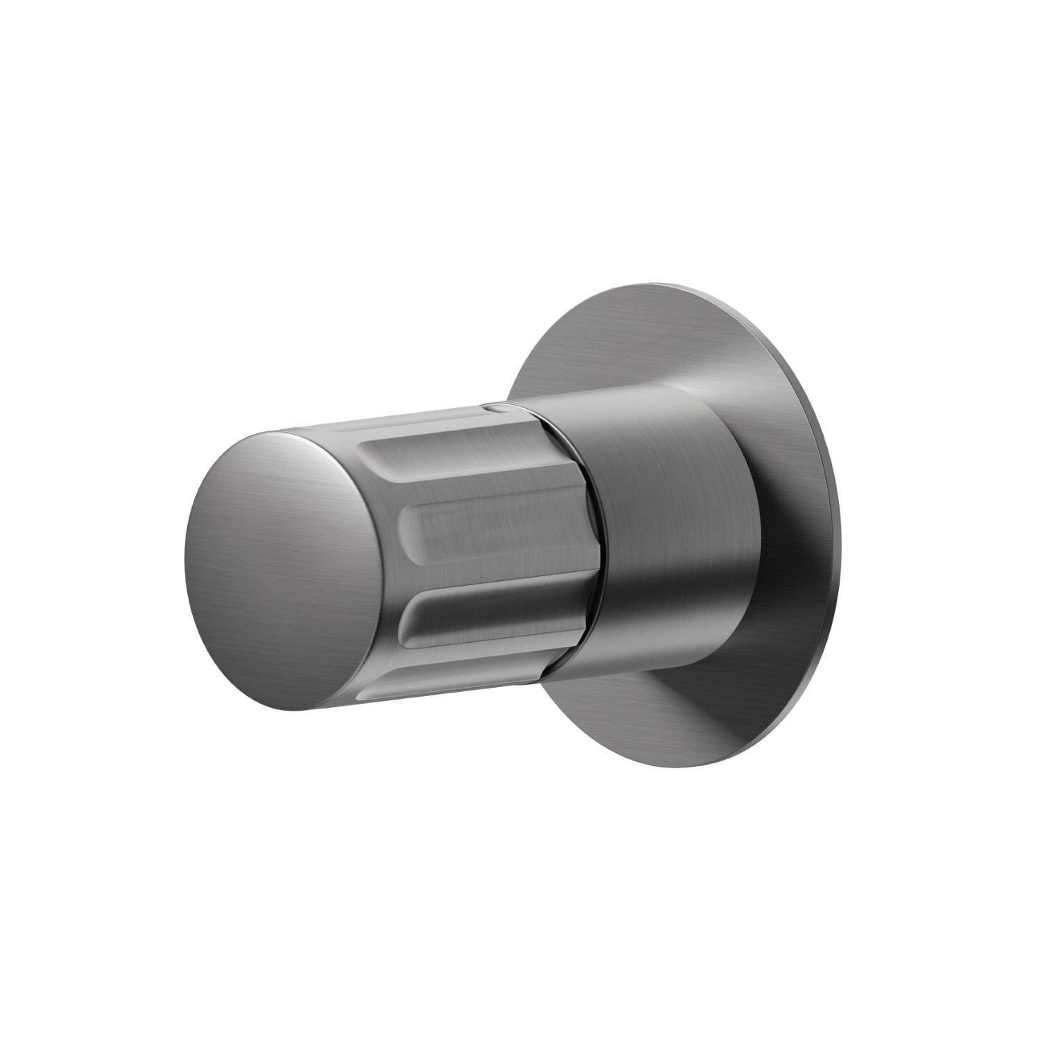 Mitigeur mécanique à encastrer, à utiliser avec un inverseur 3 sorties sans arrêts. Façade murale - finition PVD Brushed Gun Metal
