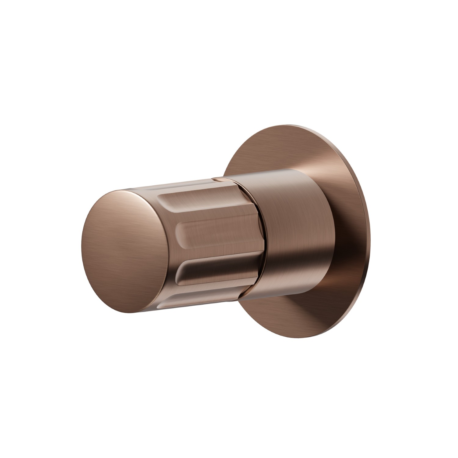 Mitigeur mécanique à encastrer, à utiliser avec un inverseur 3 sorties sans arrêts. Façade murale - finition PVD Brushed Copper Bronze