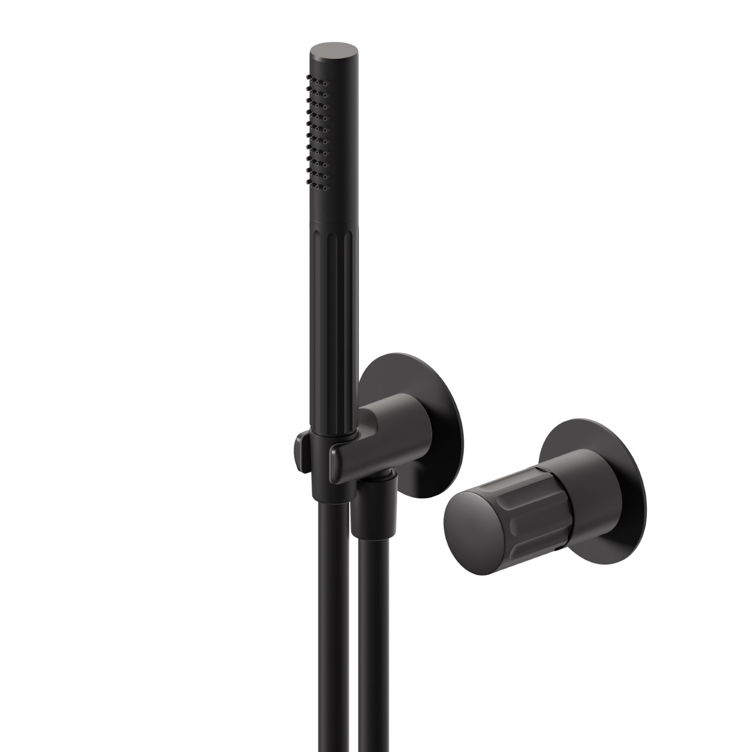 Complete concealed shower group, with shower set and mixer - finish Matt Black