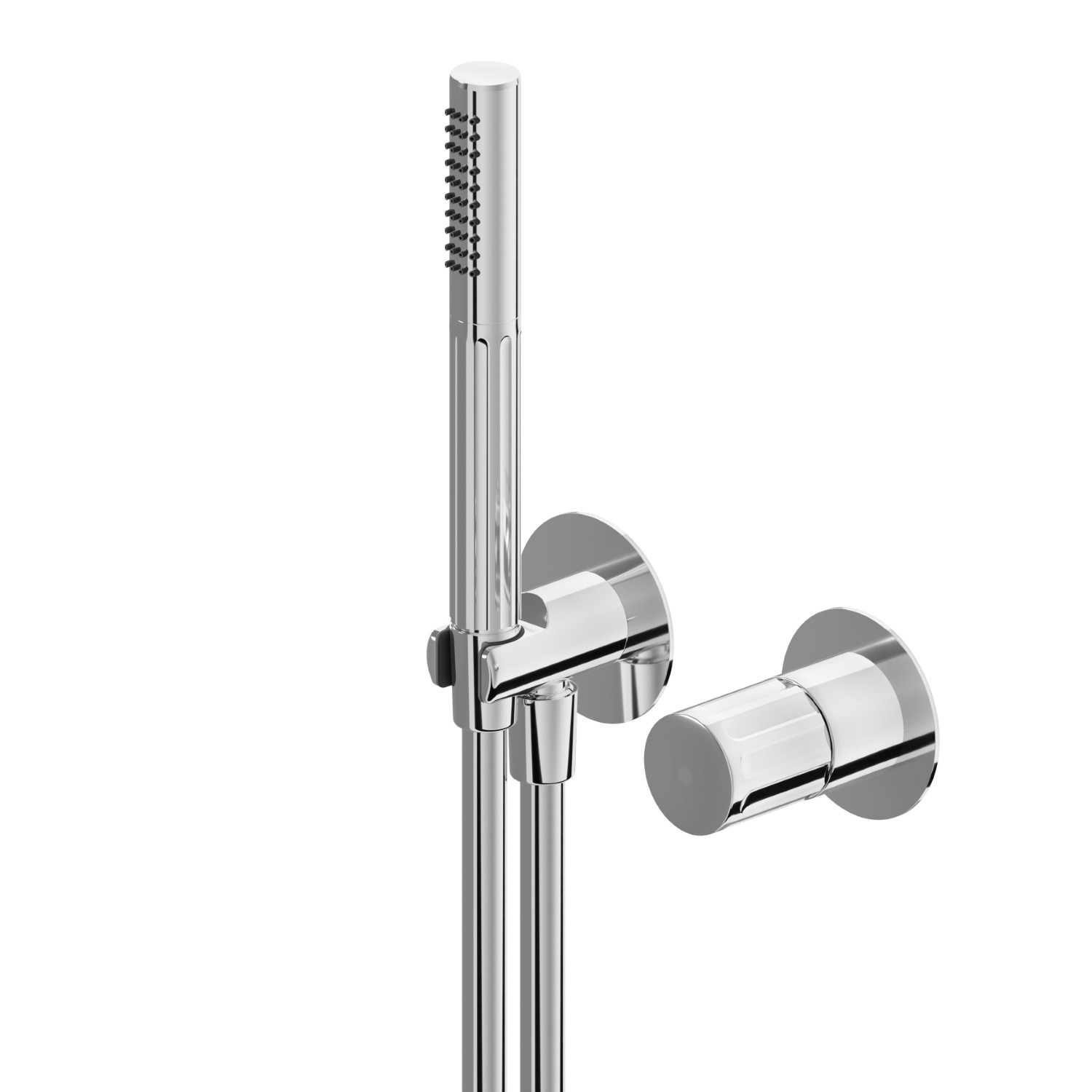 Complete concealed shower group, with shower set and mixer - finish Chrome
