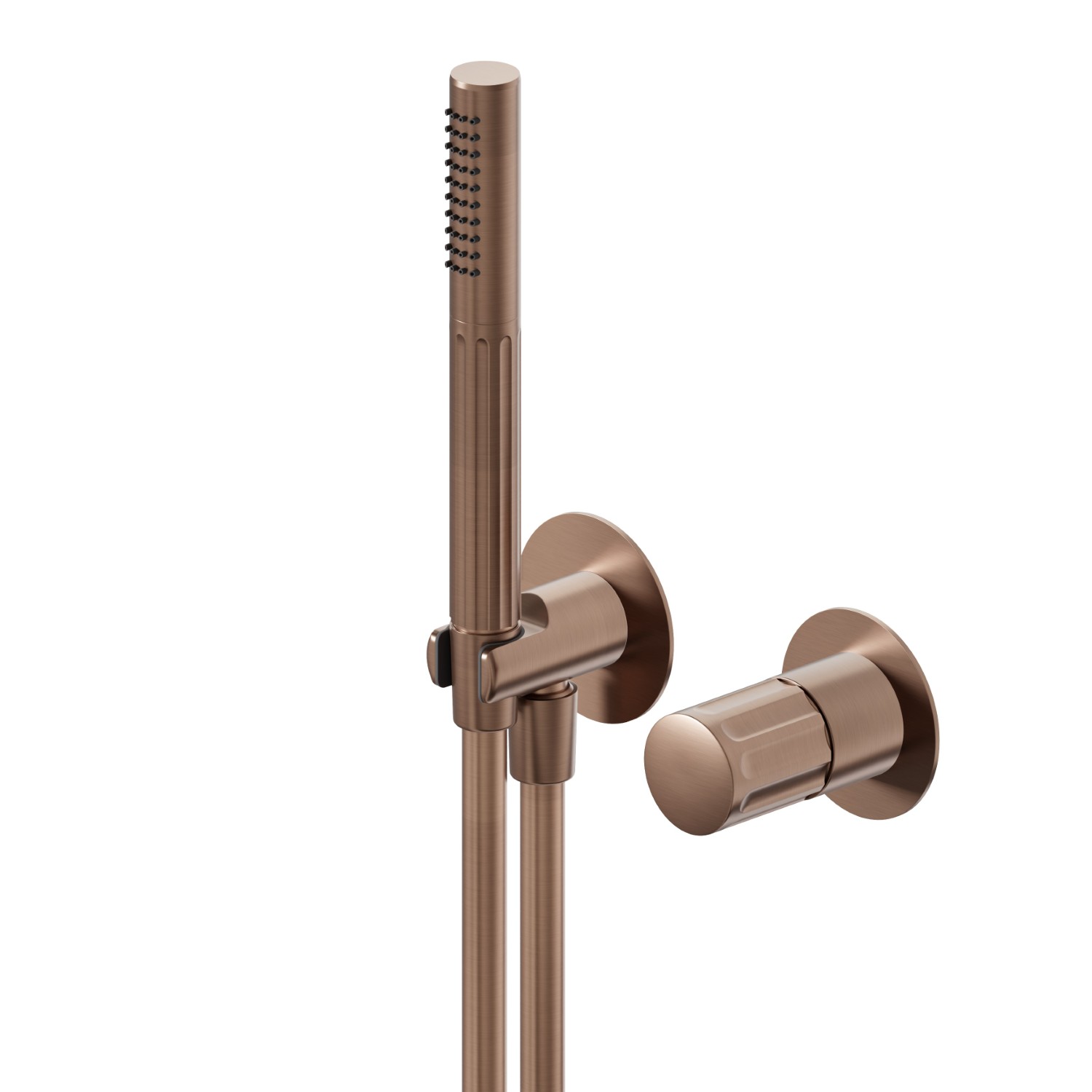 Complete concealed shower group, with shower set and mixer - finish PVD Brushed Copper Bronze