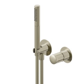 Complete concealed shower group, with shower set and mixer - finish PVD Brushed Pale Gold