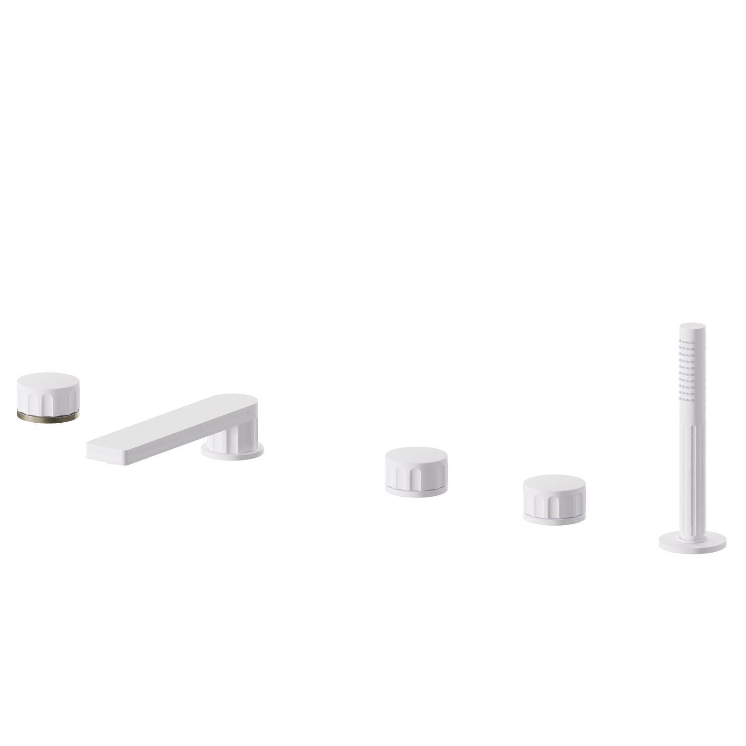 5-hole complete set of deck-mounted mixer - finish Matt White