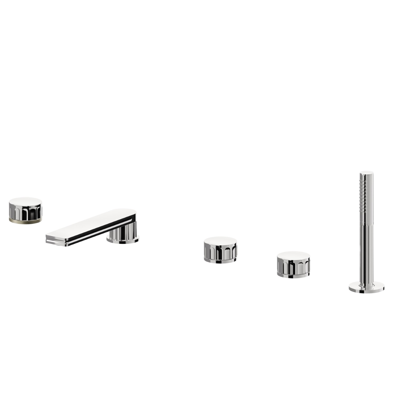 5-hole complete set of deck-mounted mixer - finish Chrome