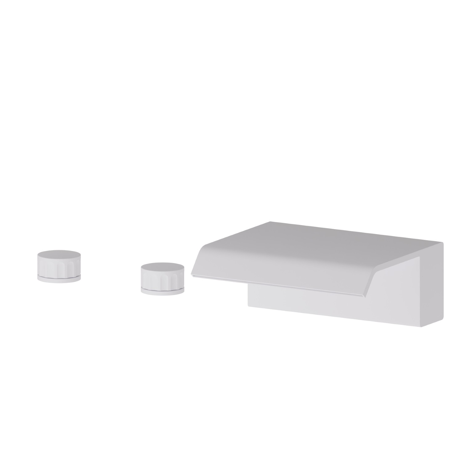 Deck-mounted set with waterfall spout - finish Matt White