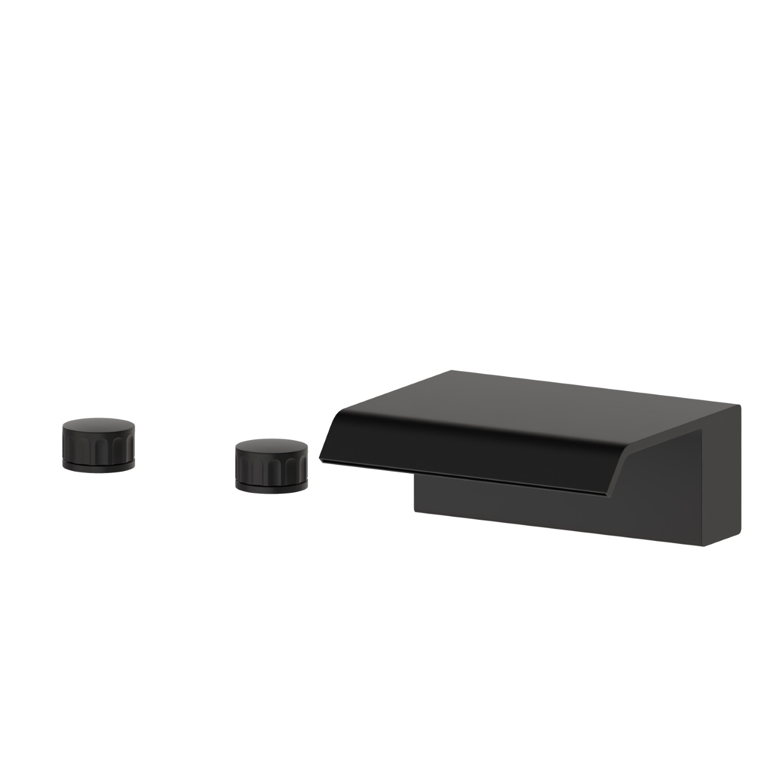 Deck-mounted set with waterfall spout - finish Matt Black