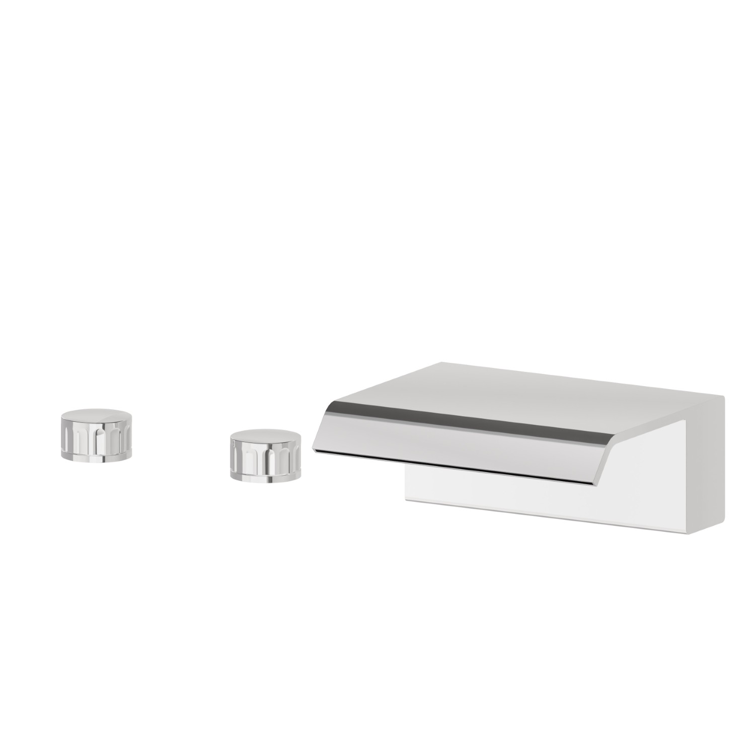 Deck-mounted set with waterfall spout - finish Chrome