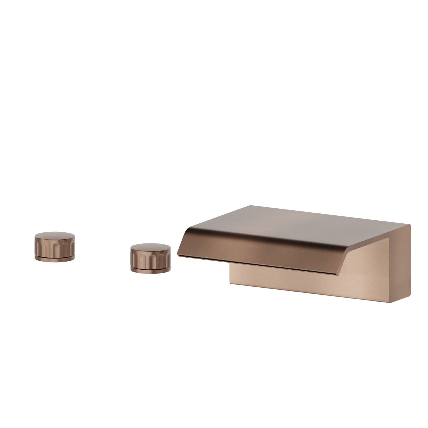Deck-mounted set with waterfall spout - finish PVD Brushed Copper Bronze