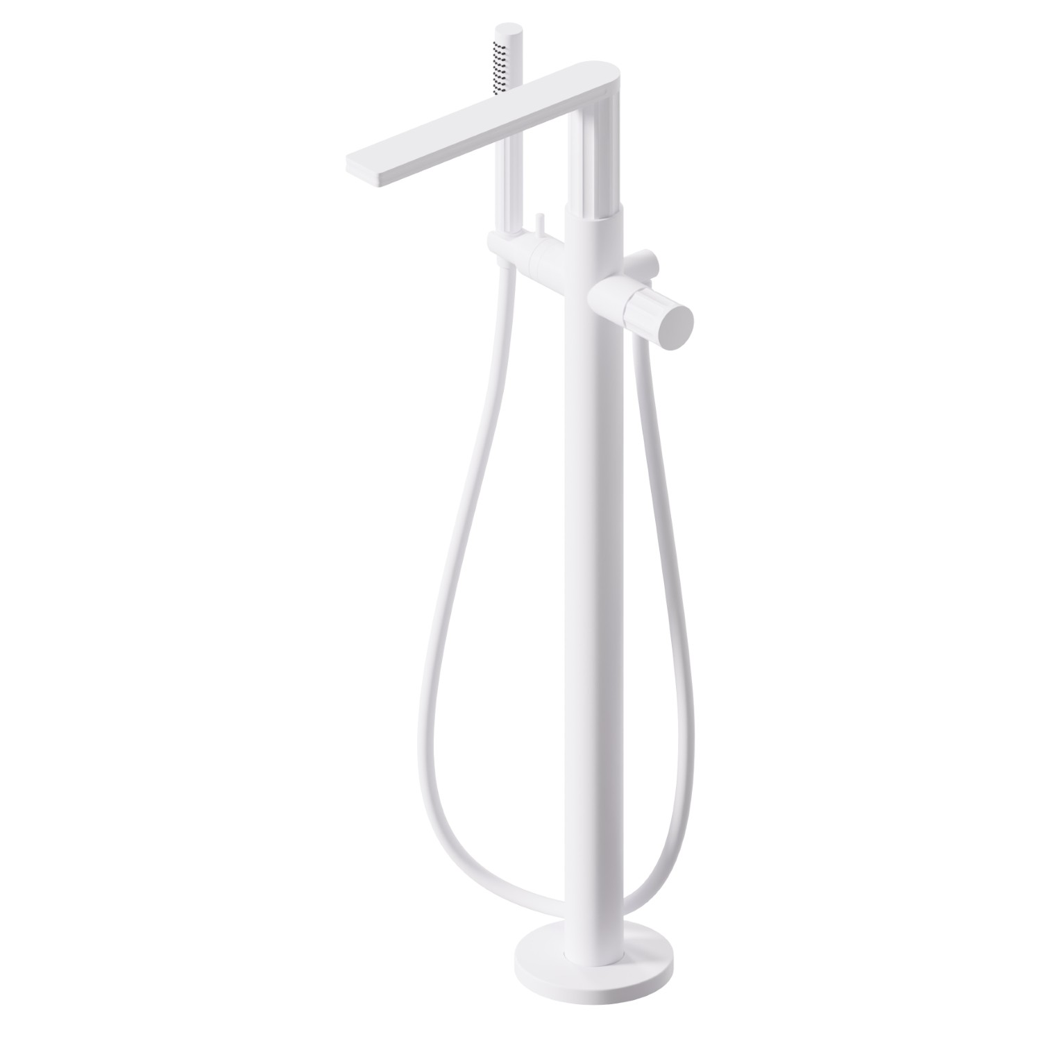 Floor mounted bath group - finish Matt White