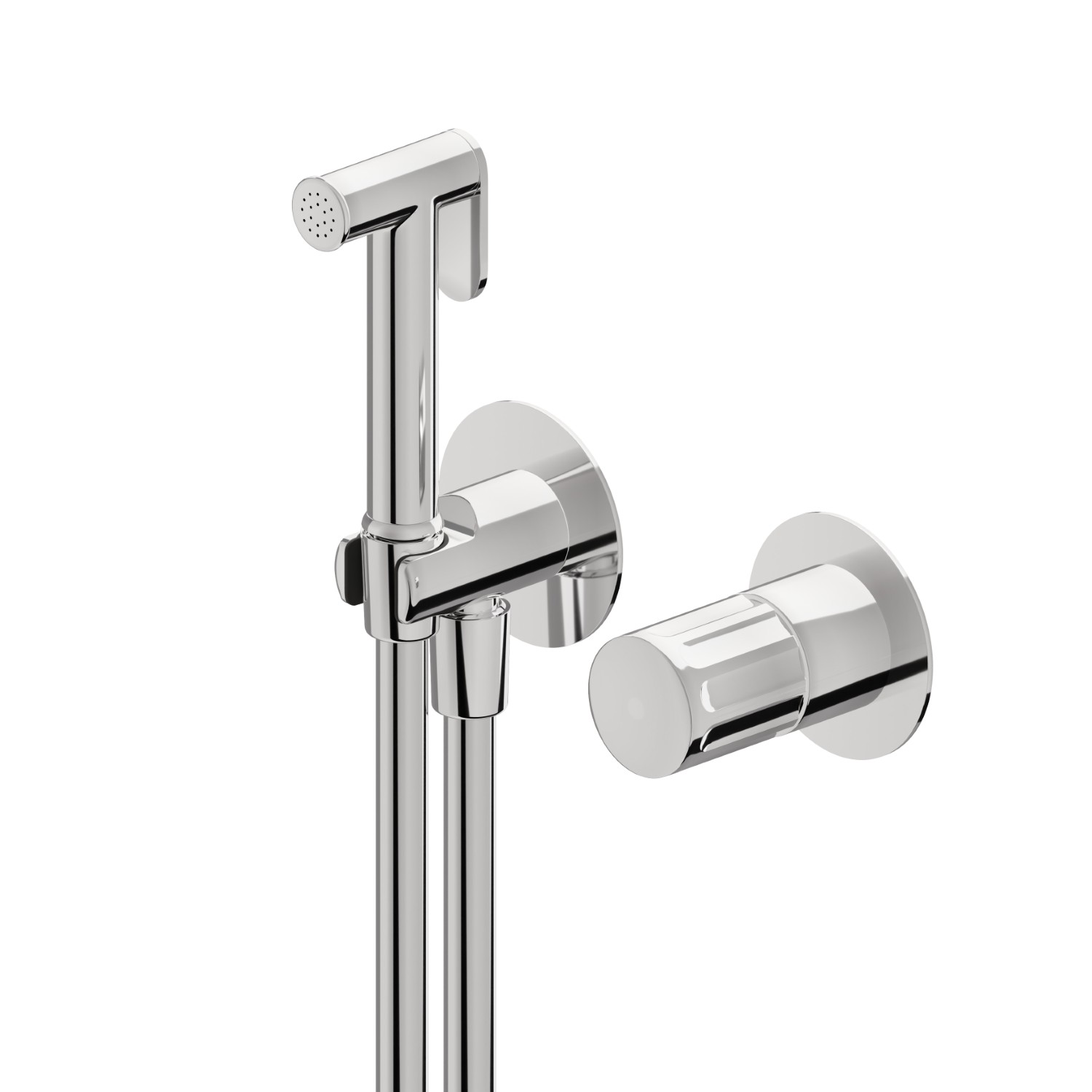 Einhebelmischer, warmes und kaltes wasser, für die intimhygiene und toilette. Außenteil - oberfläche Chrom