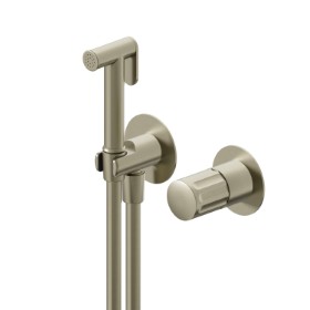 Single lever mixer, hot and cold water, for personal hygiene and toilet. External part - finish PVD Brushed Pale Gold