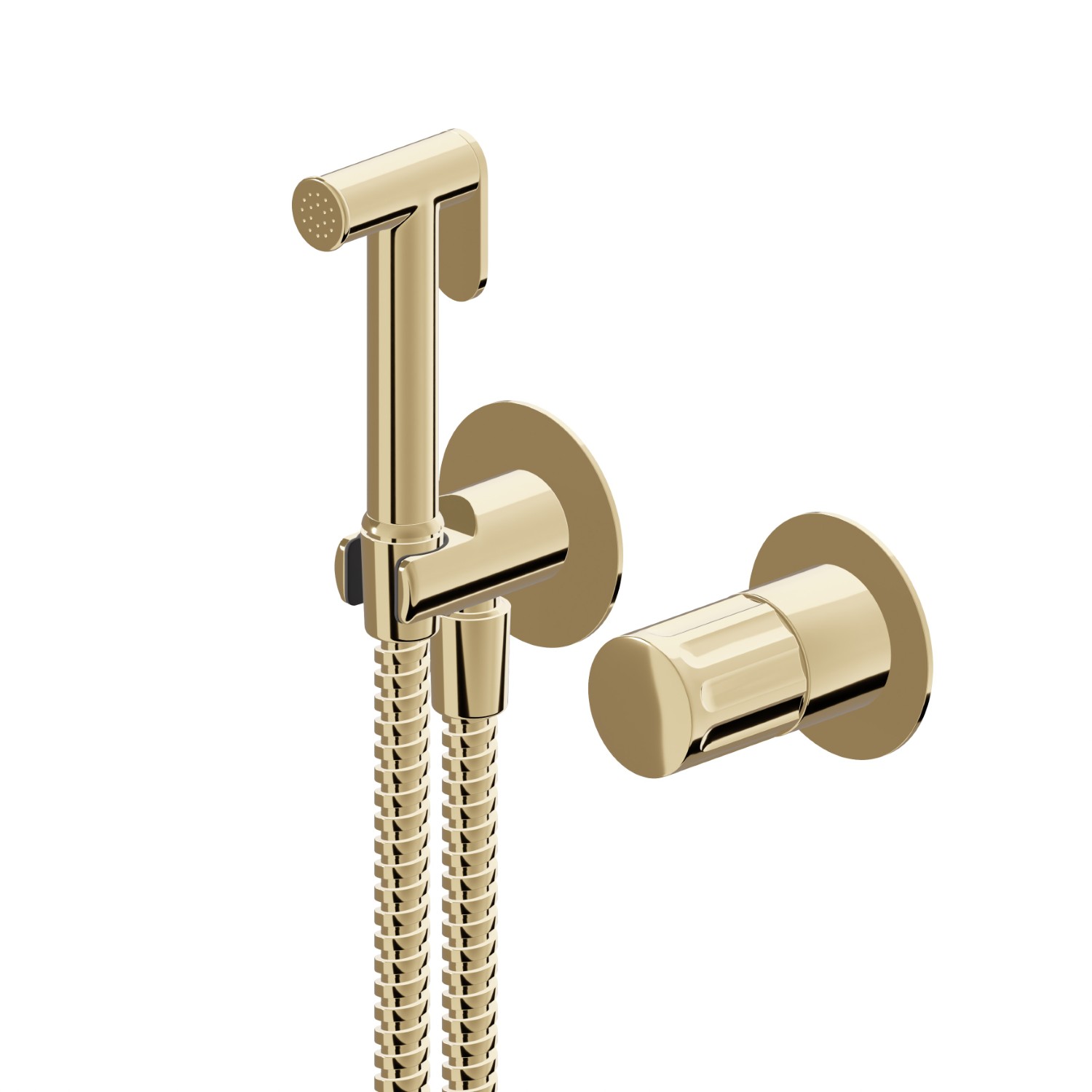 Einhebelmischer, warmes und kaltes wasser, für die intimhygiene und toilette. Außenteil - oberfläche PVD Glossy Gold