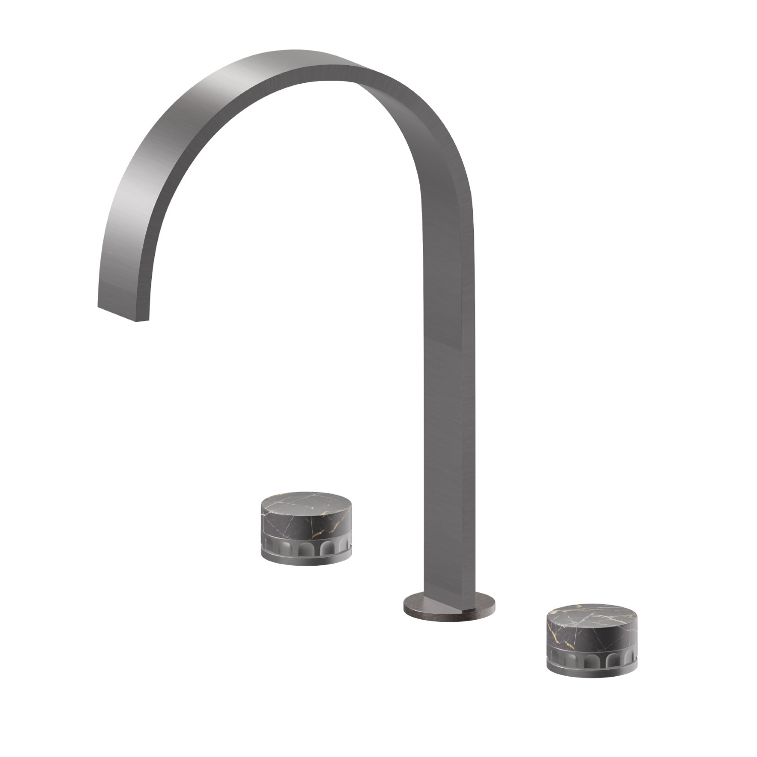 3-hole basin group. 1/2” T piece - finish PVD Brushed Gun Metal