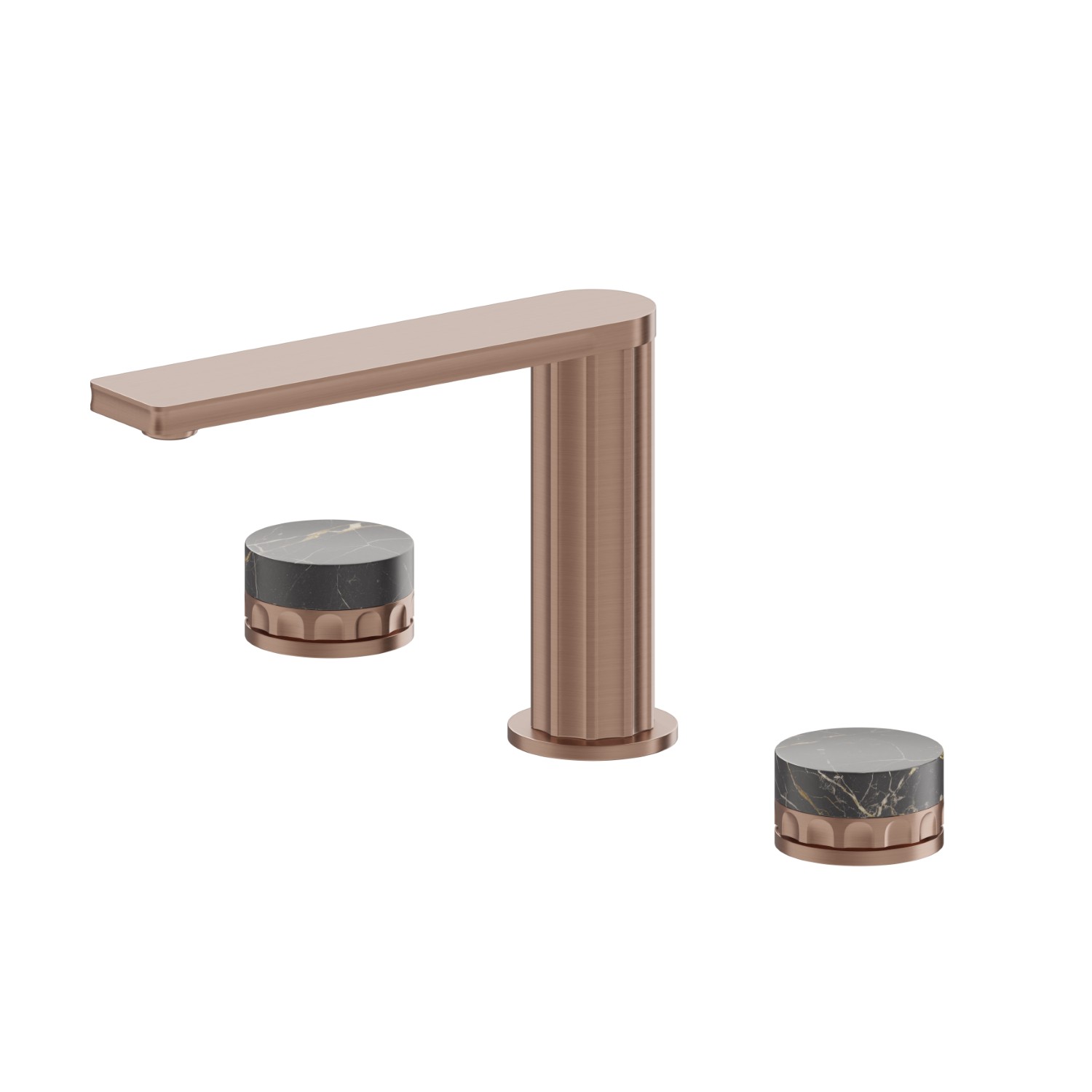 3-hole basin group. 1/2” T piece - finish PVD Brushed Copper Bronze
