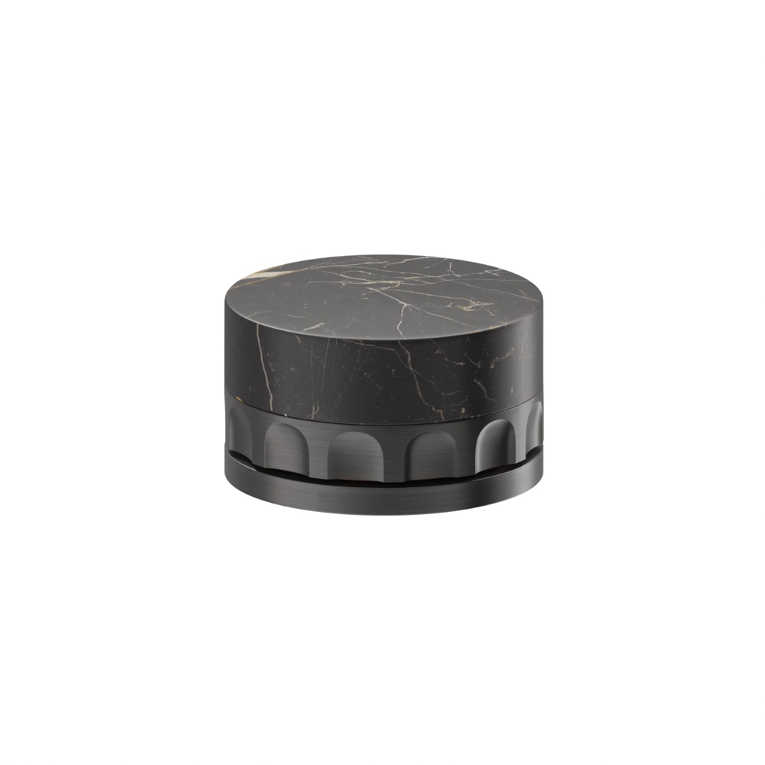 Single lever deck-mounted washbasin control - finish PVD Brushed Gun Metal