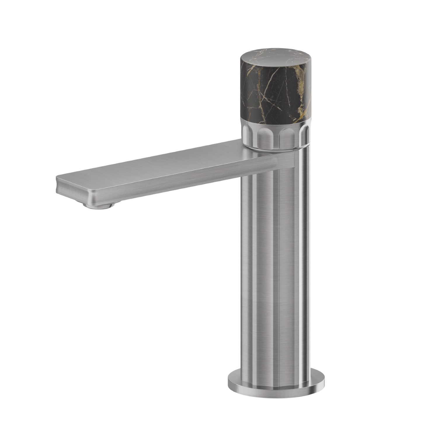 Single lever basin mixer - finish PVD Brushed steel