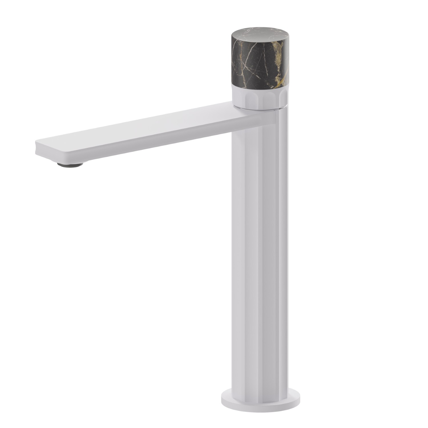 Single lever mixer, medium version for above counter basin - finish Matt White