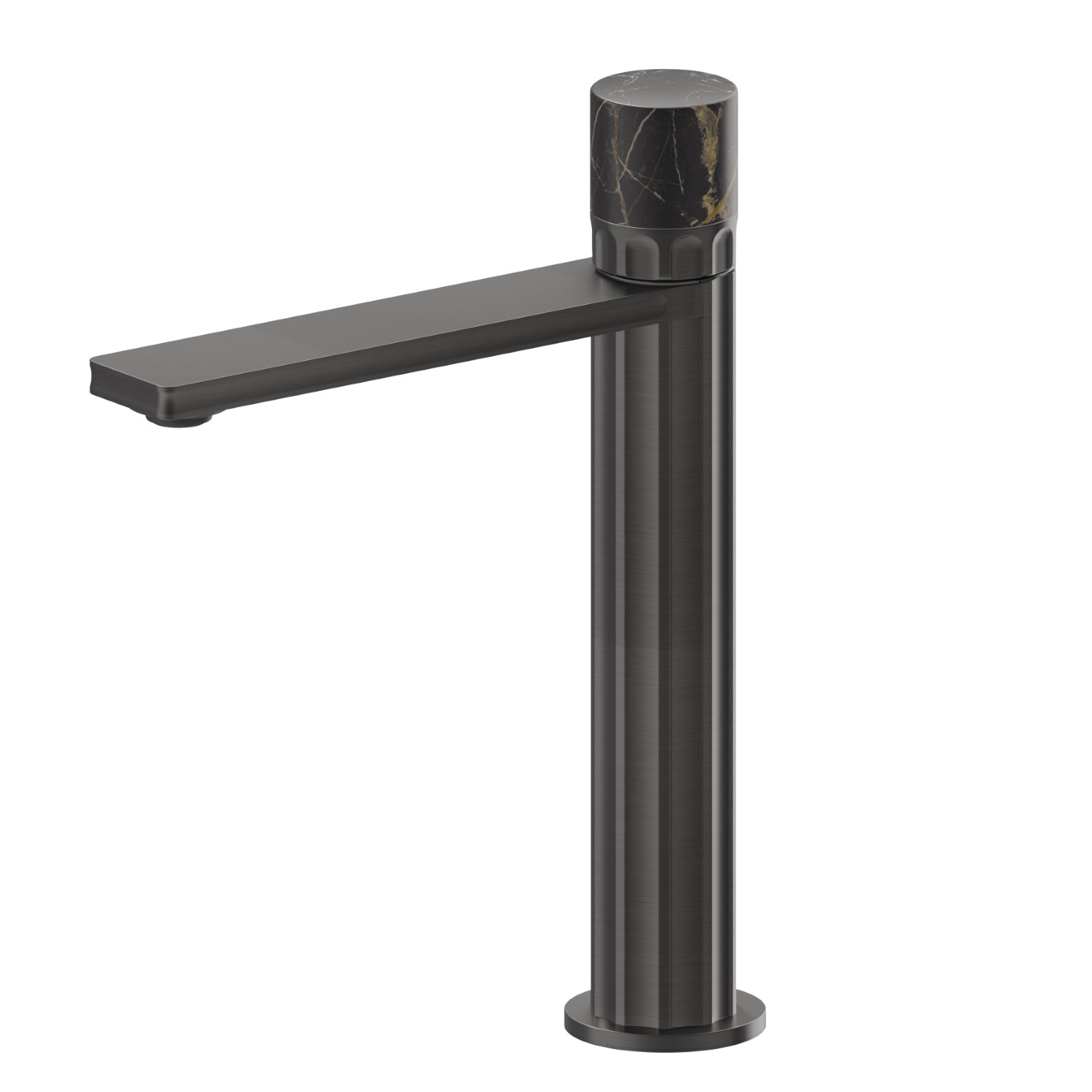 Single lever mixer, medium version for above counter basin - finish PVD Brushed Gun Metal