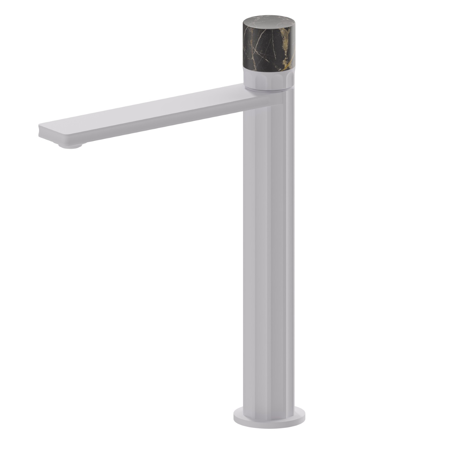 Single lever basin mixer, high version, for above counter basin - finish Matt White
