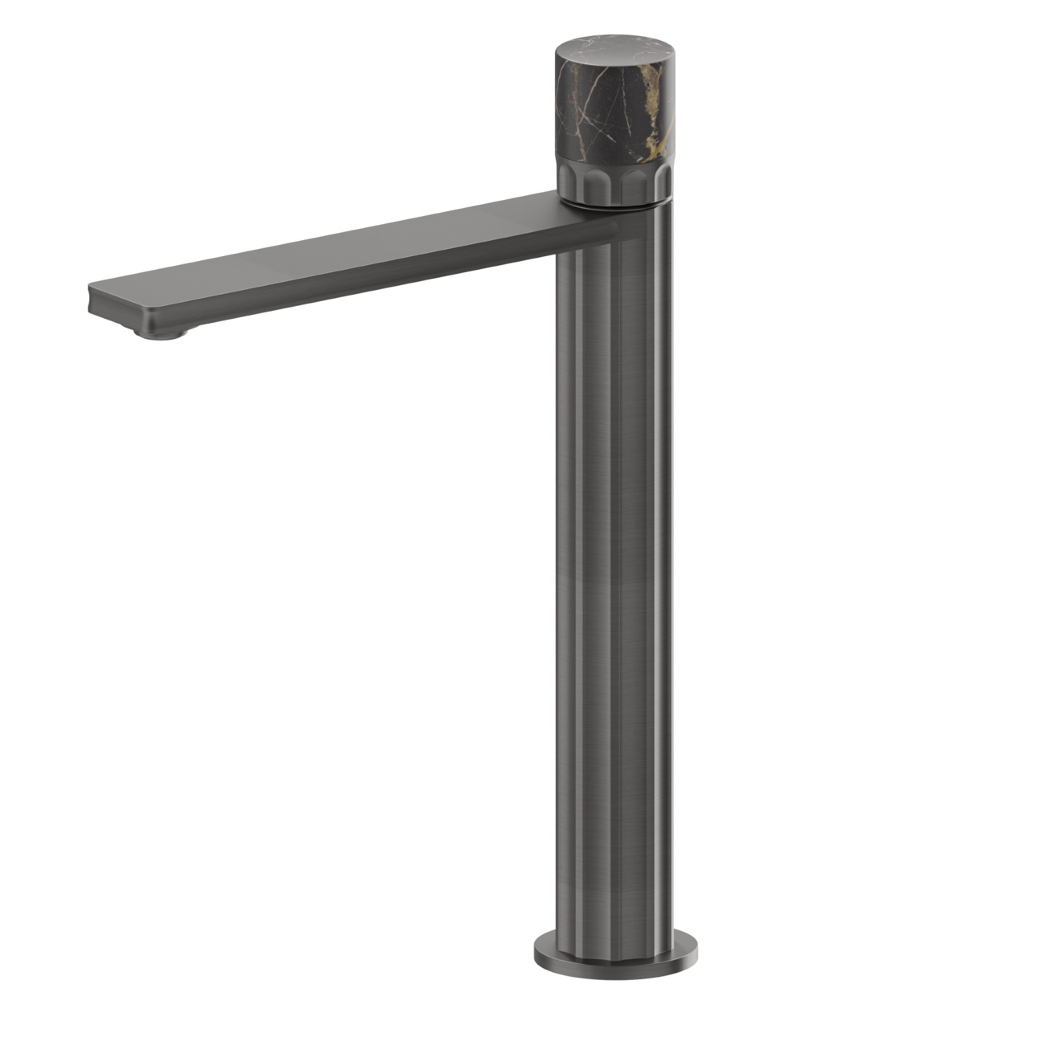 Miscelatore monocomando versione alta per lavabo da appoggio - finitura PVD Brushed Gun Metal