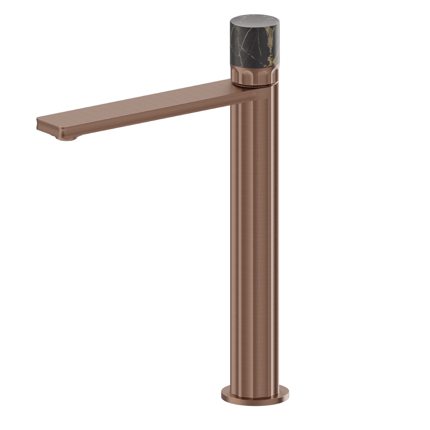 Single lever basin mixer, high version, for above counter basin - finish PVD Brushed Copper Bronze