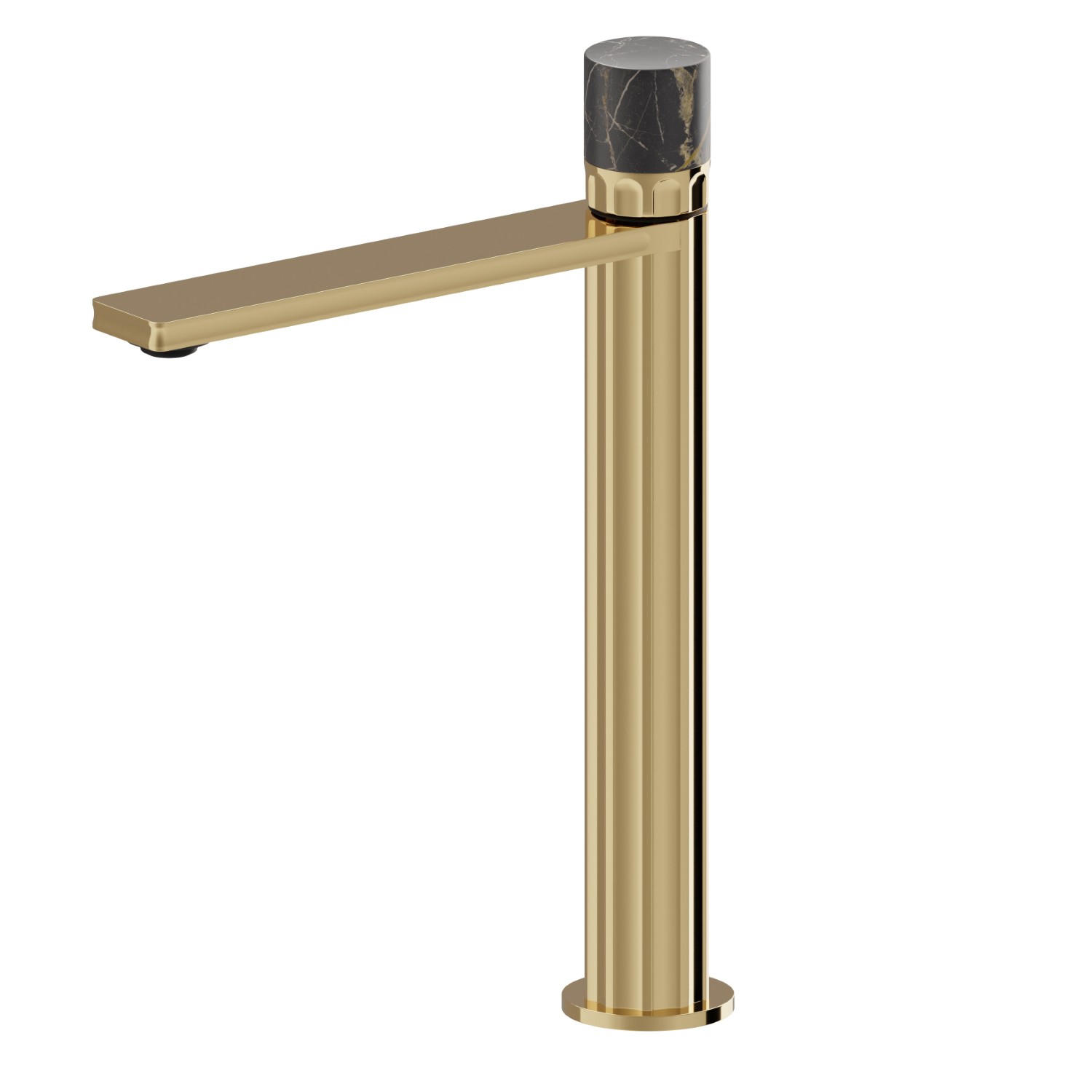 Single lever basin mixer, high version, for above counter basin - finish PVD Glossy Gold