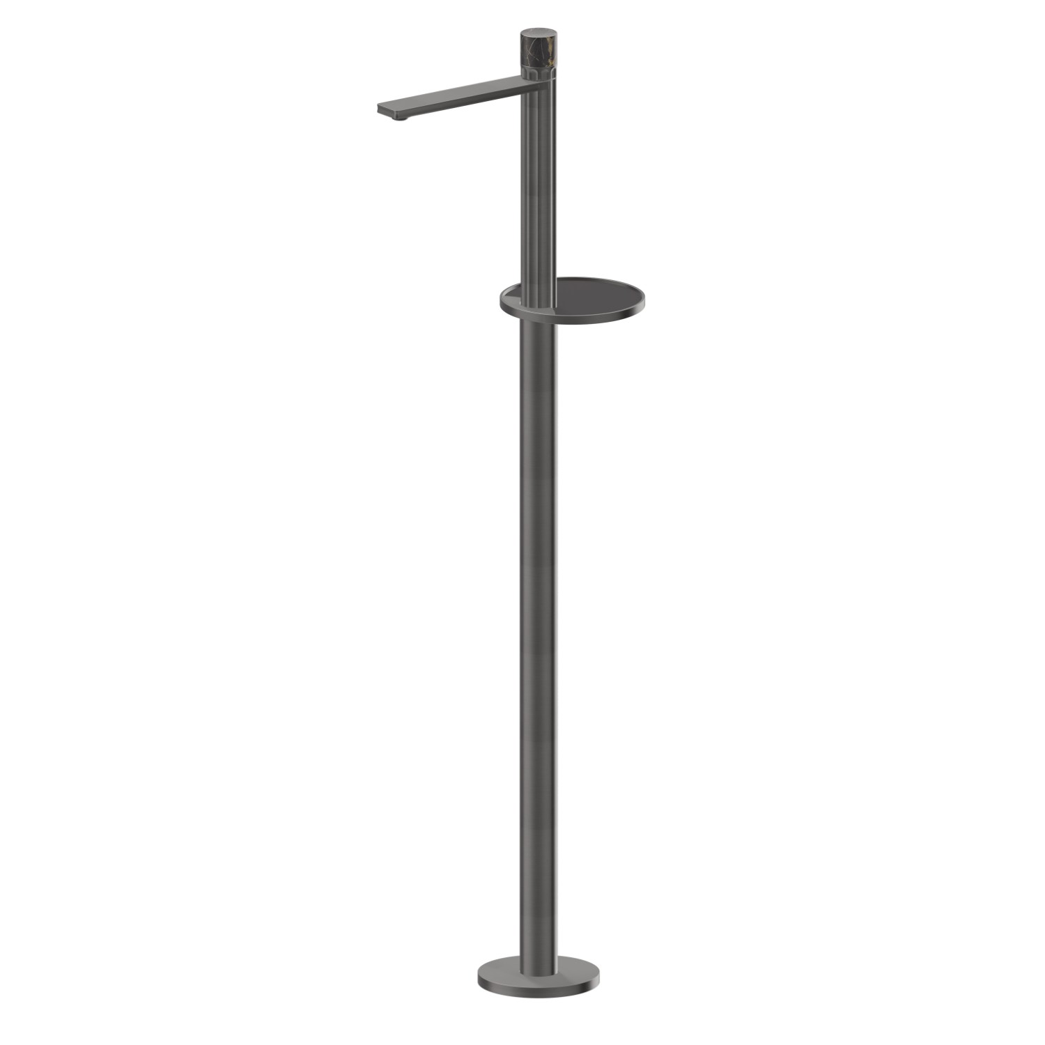 Mitigeur monocommande pour lavabo sur colonne d’alimentation au sol - finition PVD Brushed Gun Metal