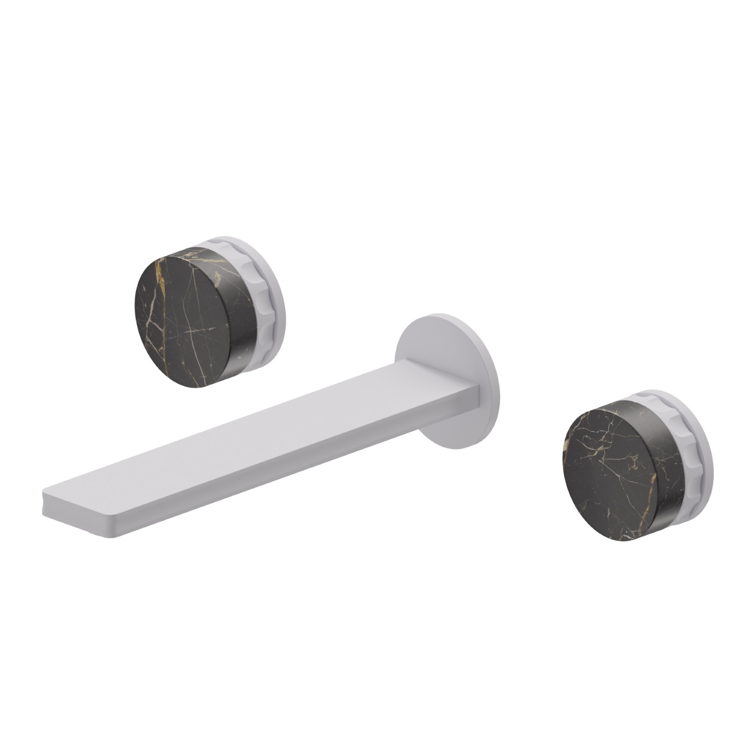 3-hole wall-mounted washbasin group - finish Matt White