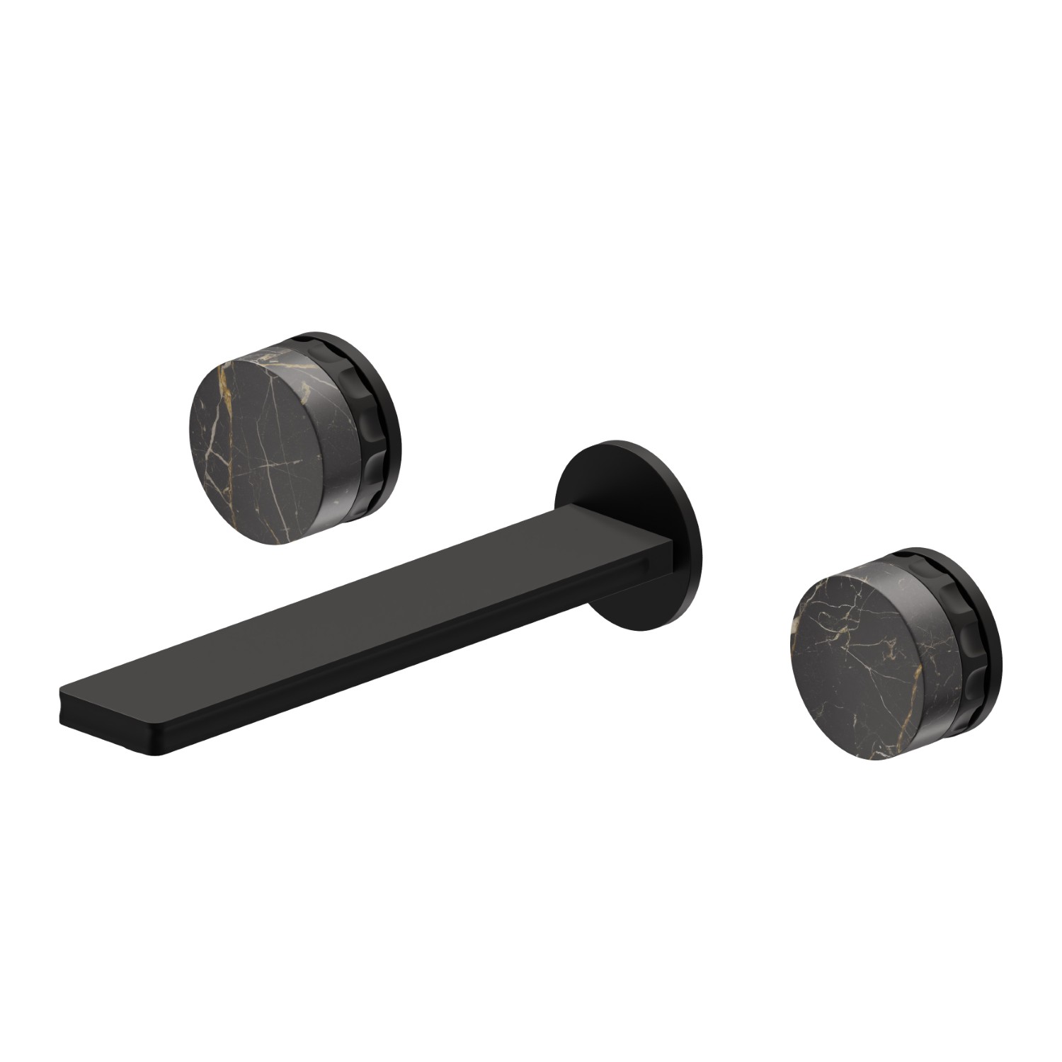 3-hole wall-mounted washbasin group - finish Matt Black