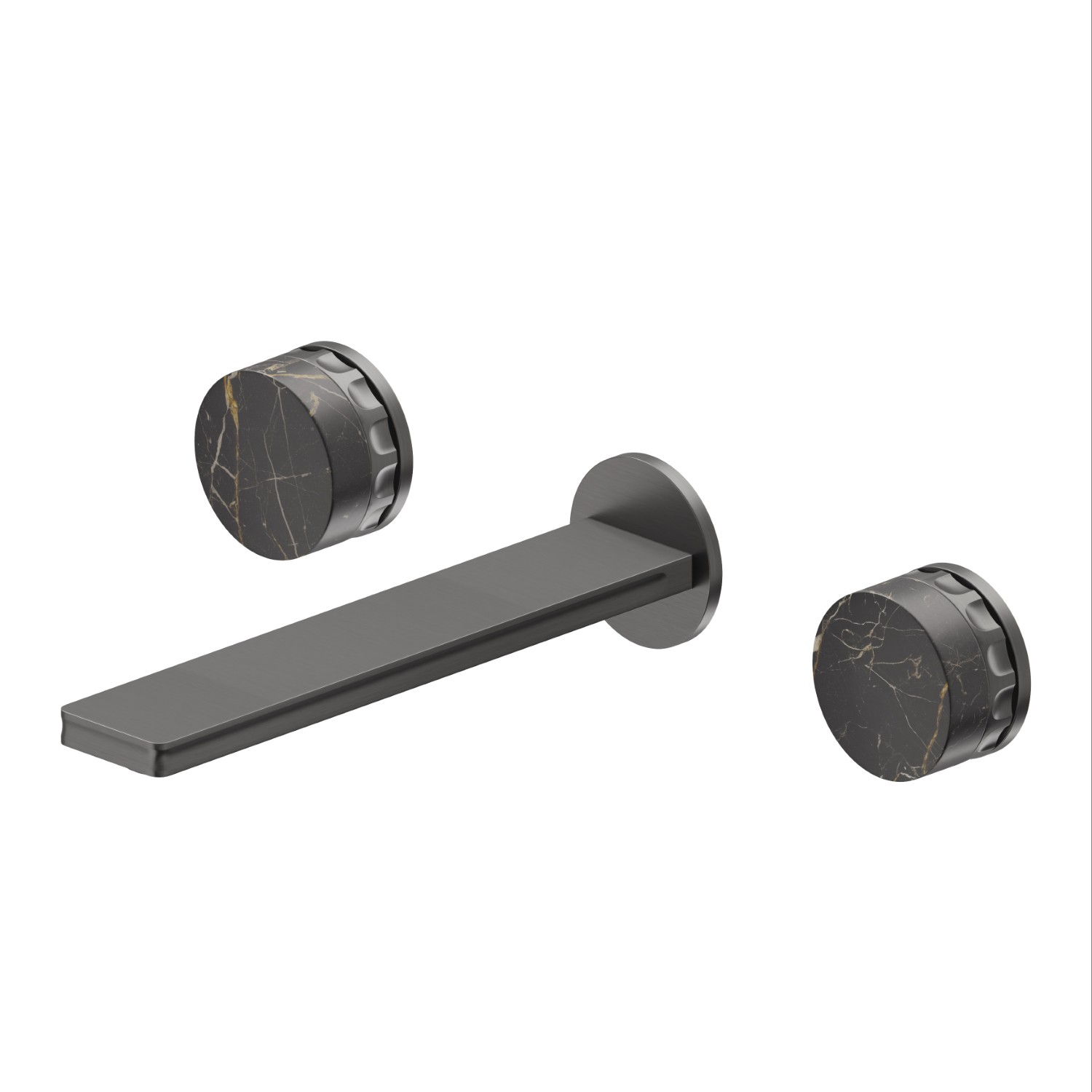 3-hole wall-mounted washbasin group - finish PVD Brushed Gun Metal