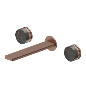 3-hole wall-mounted washbasin group - finish PVD Brushed Copper Bronze