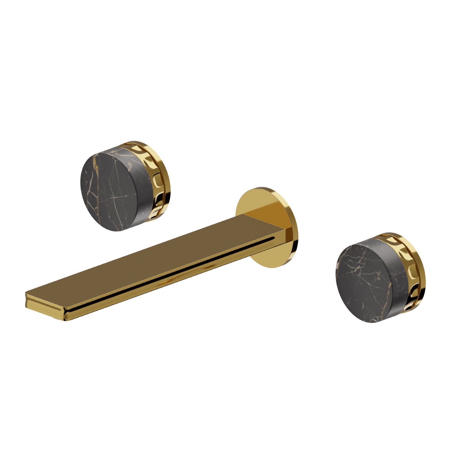3-hole wall-mounted washbasin group - finish PVD Glossy Gold