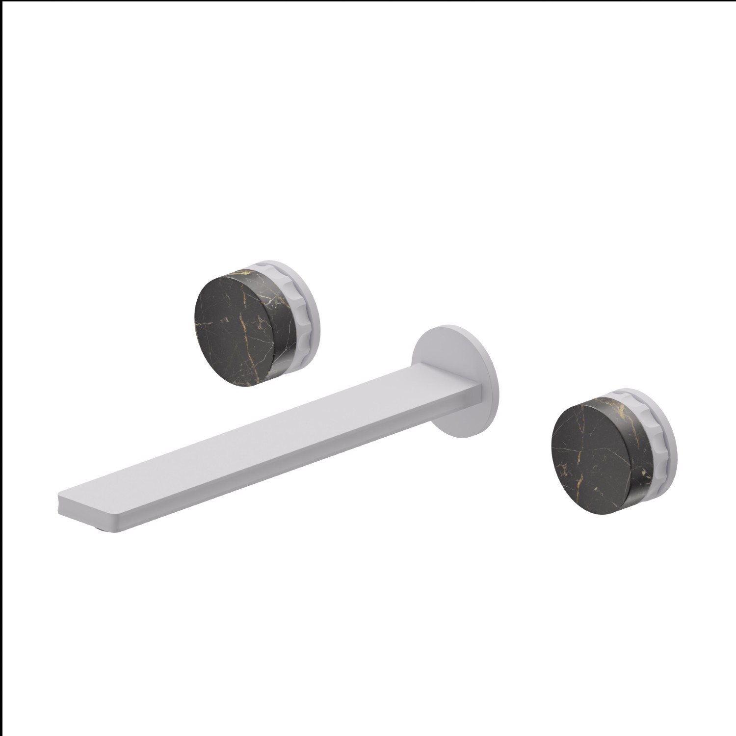 3-hole wall-mounted washbasin group - finish Matt White