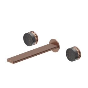 3-hole wall-mounted washbasin group - finish PVD Brushed Copper Bronze
