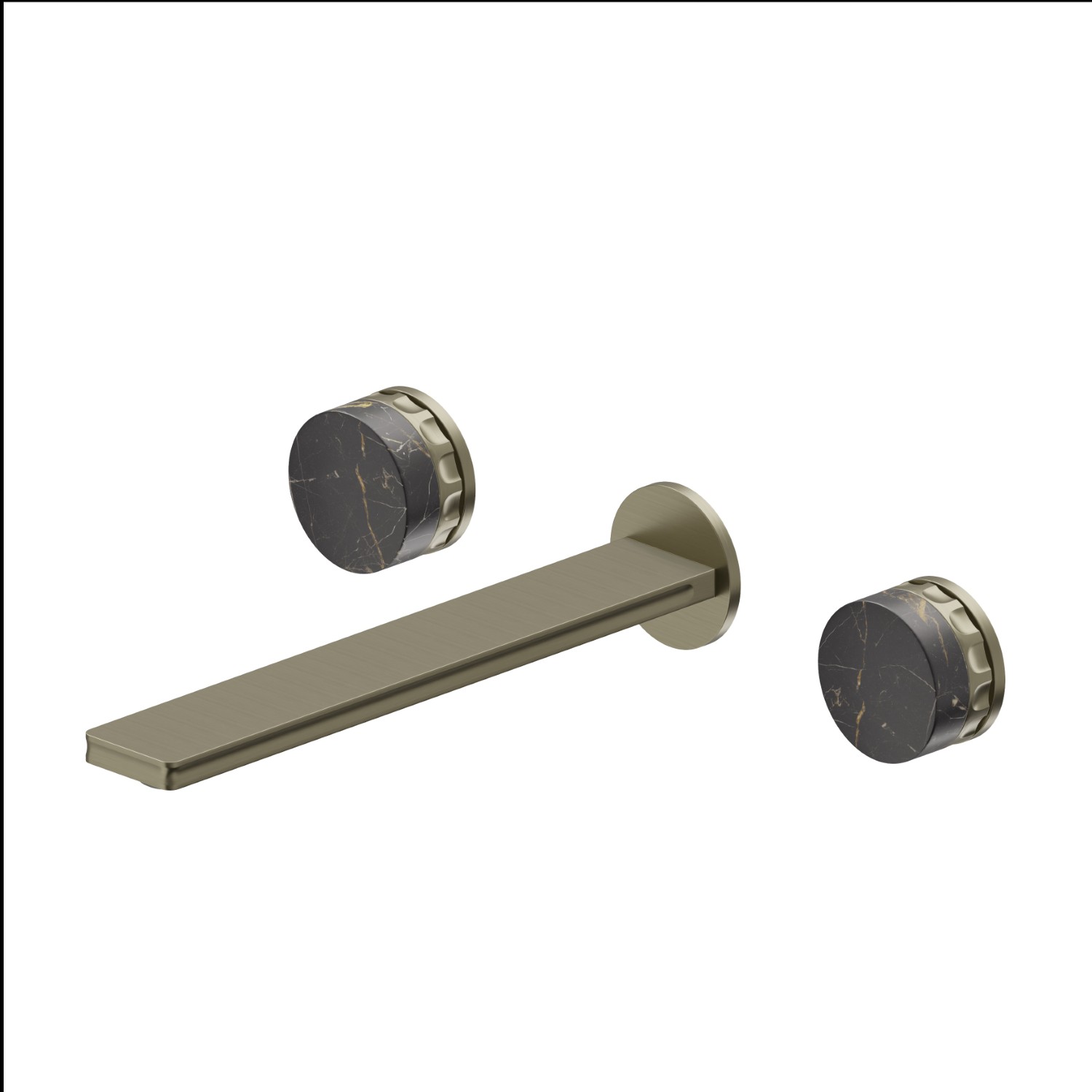 3-hole wall-mounted washbasin group - finish PVD Brushed Pale Gold